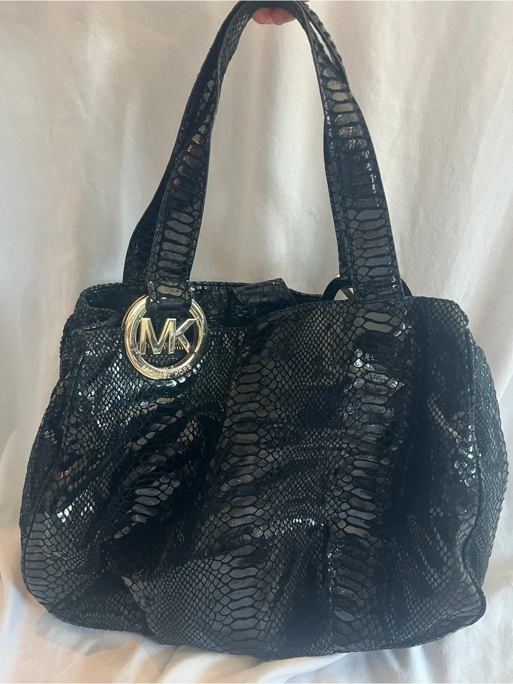Michael Kors Black Snake Skin Tote